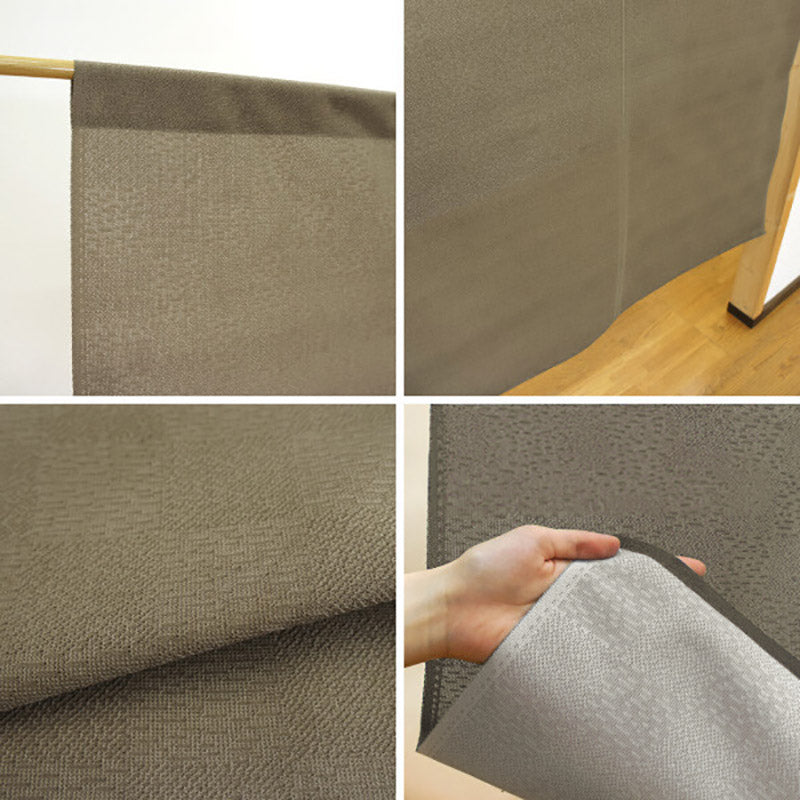 Japanese Ichimatsu Noren - Brown 85 x 150 cm