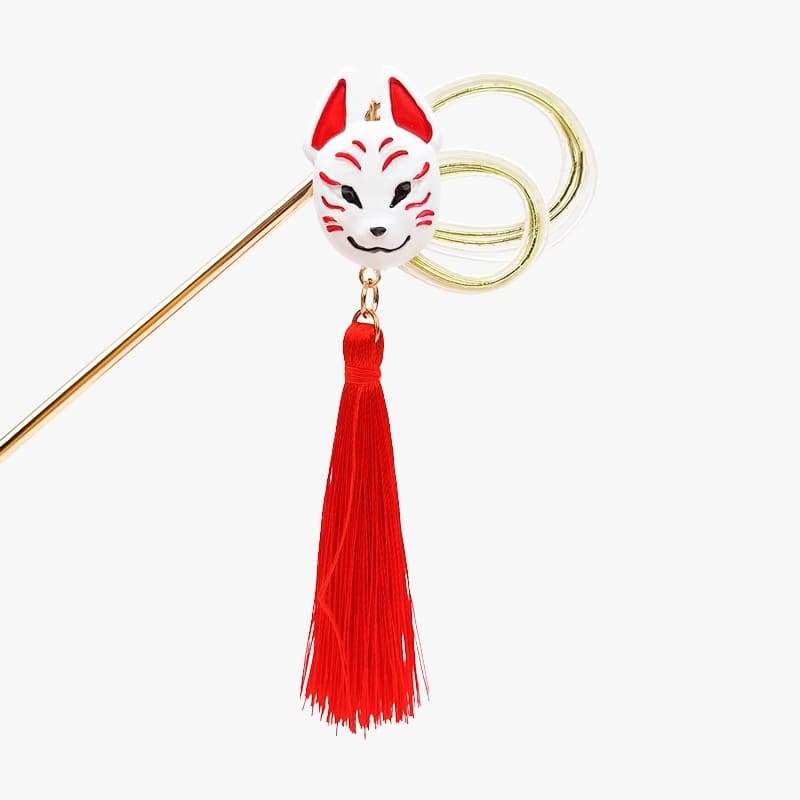 Japanese Kanzashi Hairpin – Kitsune Mask