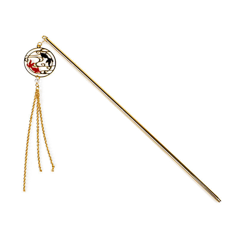 Japanese Kanzashi - Red & Black Fish