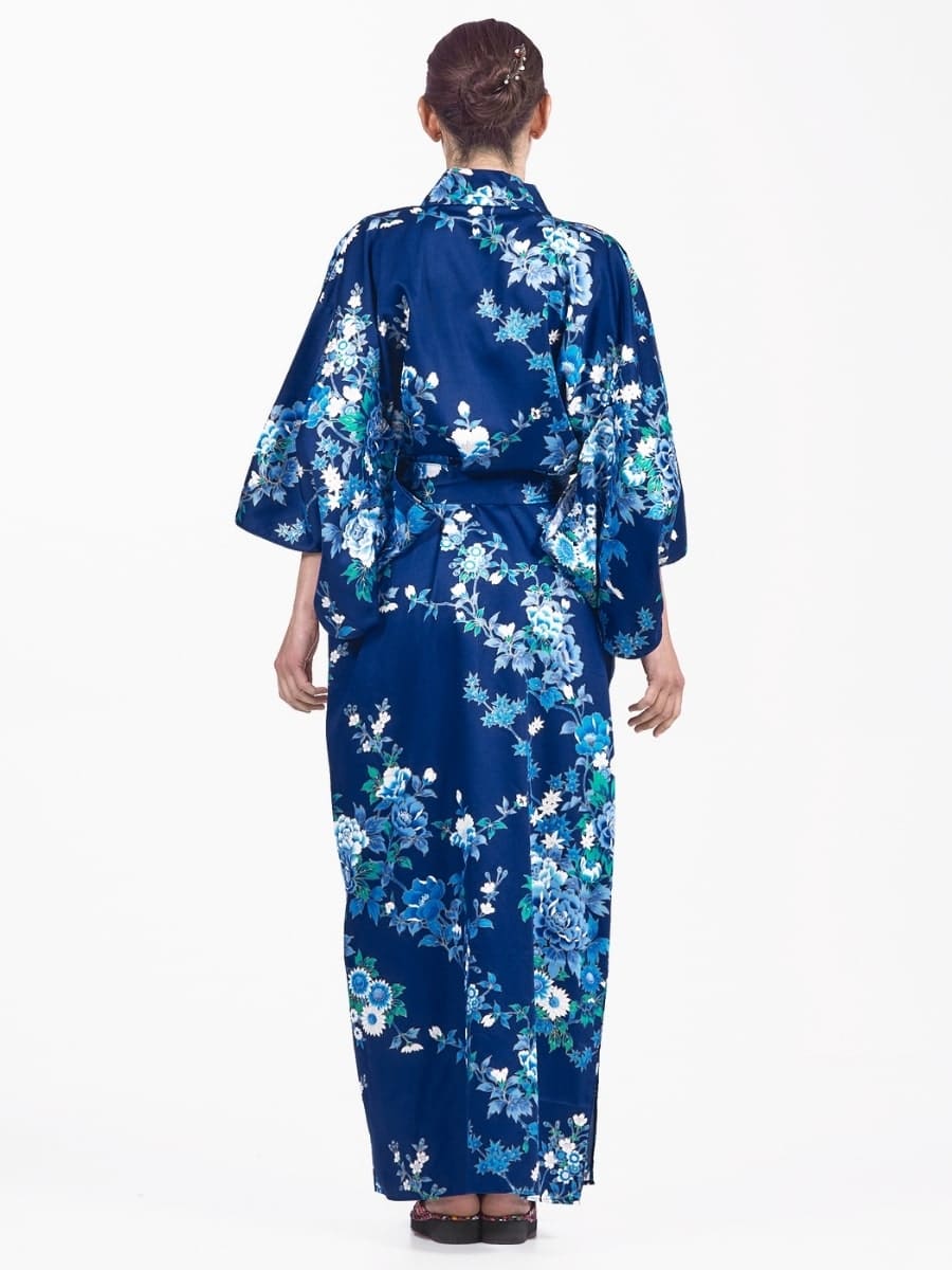 Japanese Kimono Women - Blue Hana One size