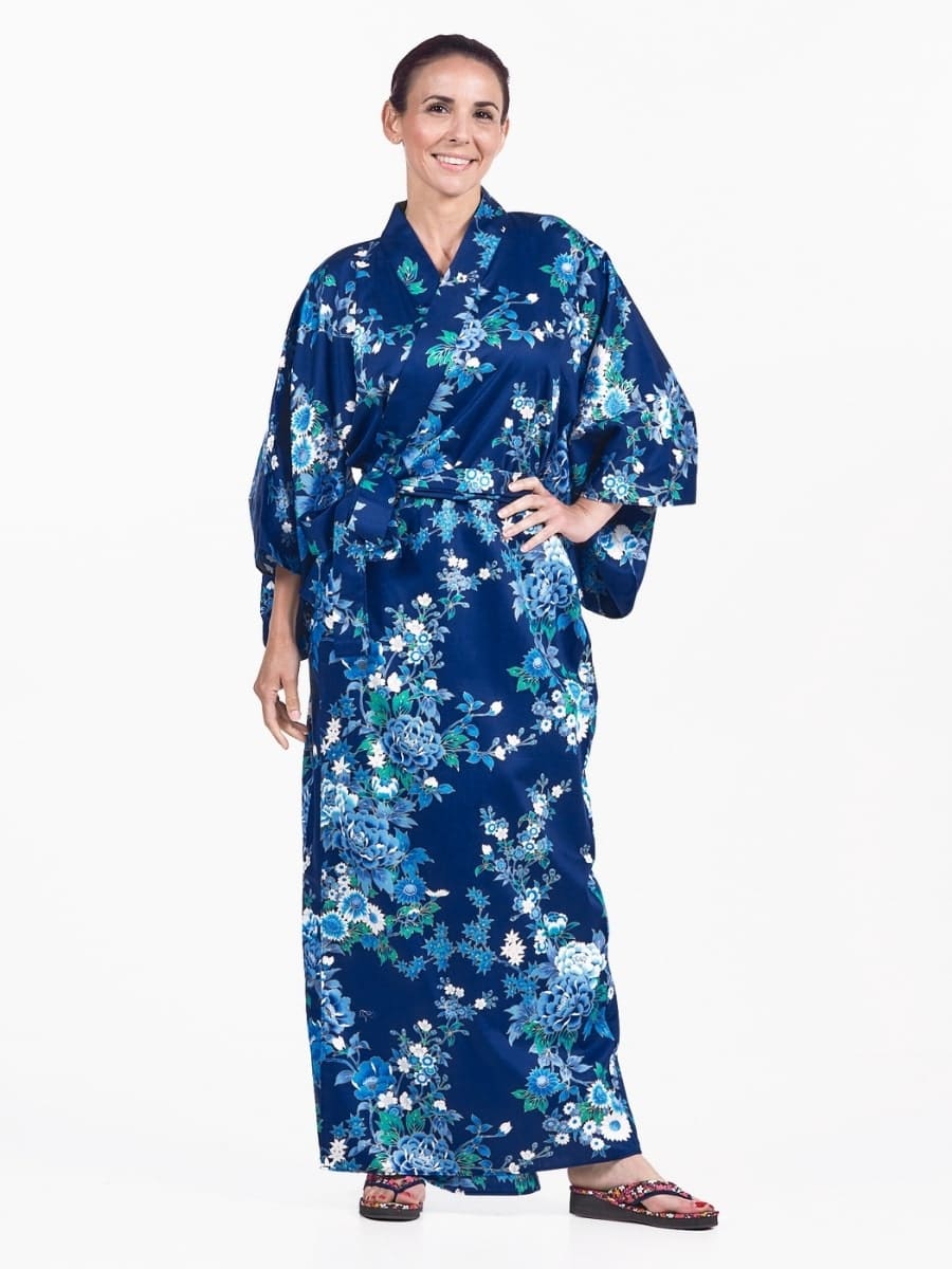 Japanese Kimono Women - Blue Hana One size