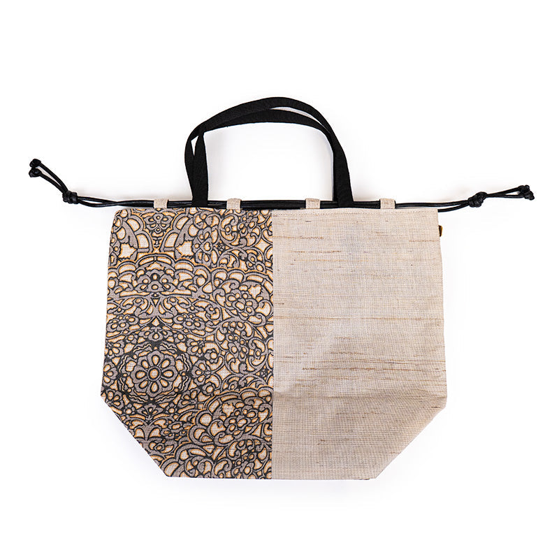 Japanese Kinchaku Bag Handwoven Linen Hōsōge