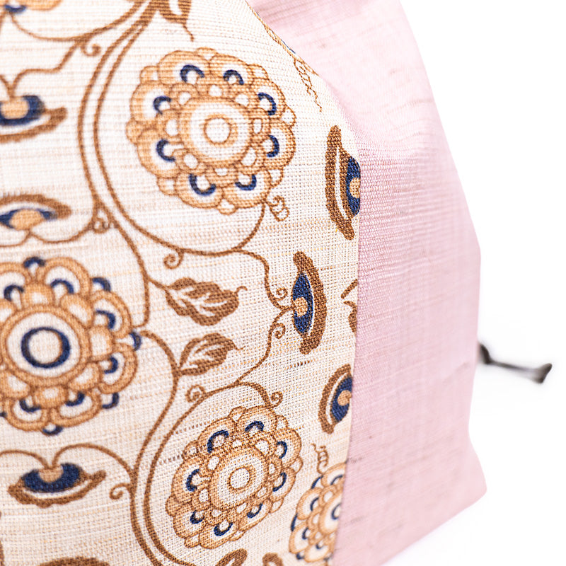 Japanese Kinchaku Bag Handwoven Linen Karakusa
