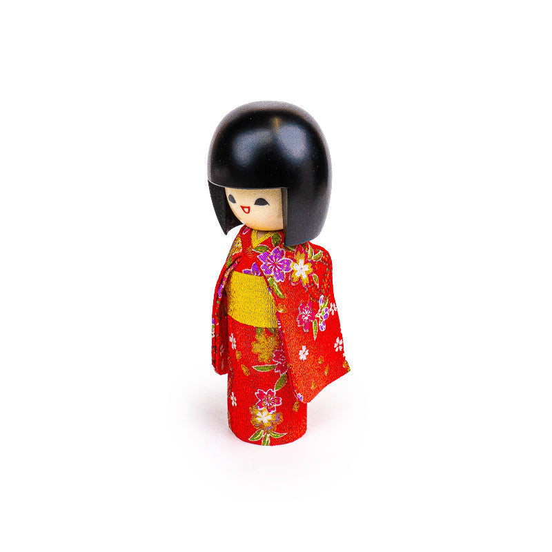 Japanese Kokeshi Doll - Egao Red