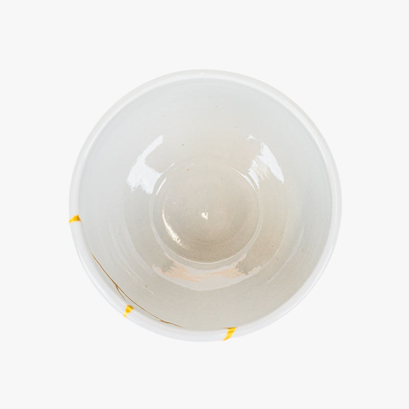 Japanese Matcha Bowl – White Kintsugi