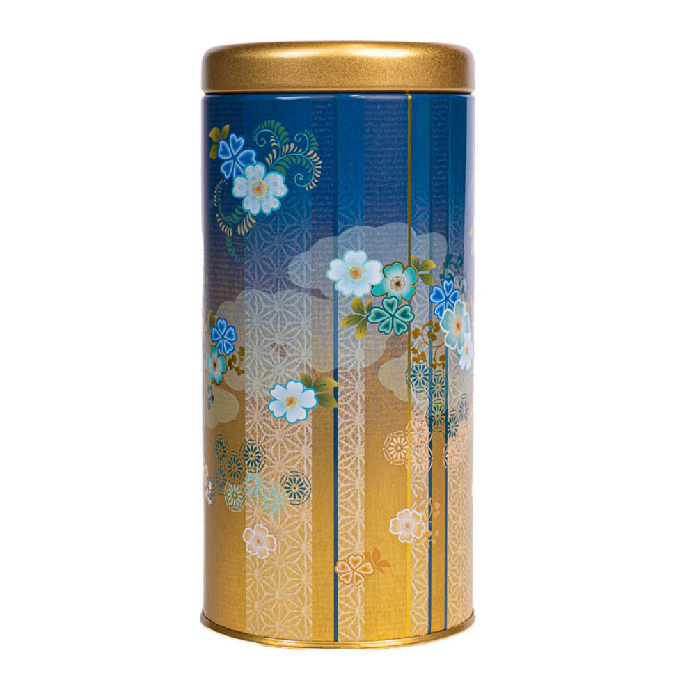 Japanese Metal Tea Caddy - Bokashi Blue