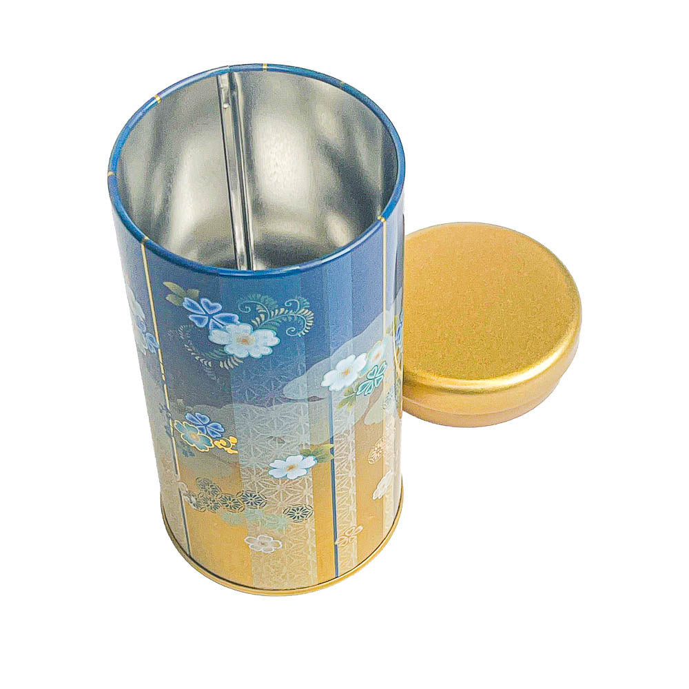 Japanese Metal Tea Caddy - Bokashi Blue