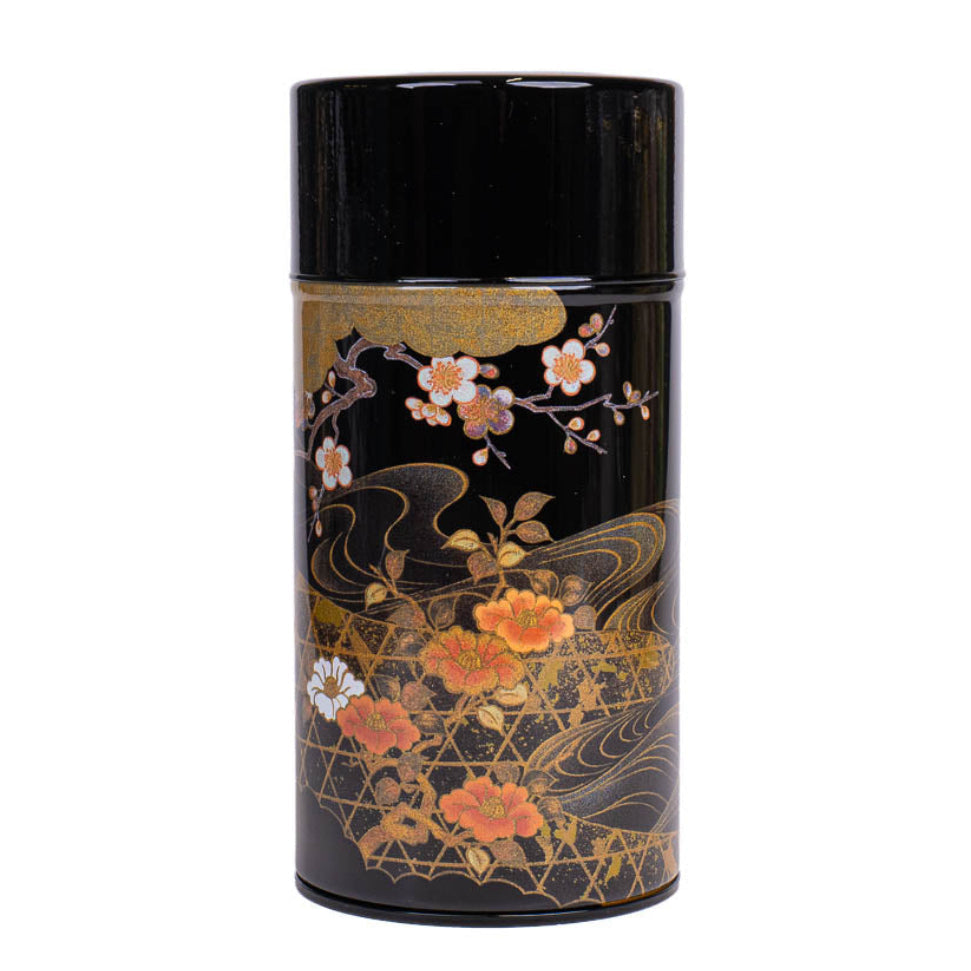 Japanese Metal Tea Caddy - Köetsu Black Lacquer