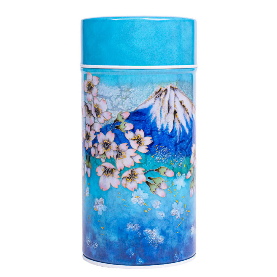 Japanese Metal Tea Caddy - Mount Fuji and Blue Sky