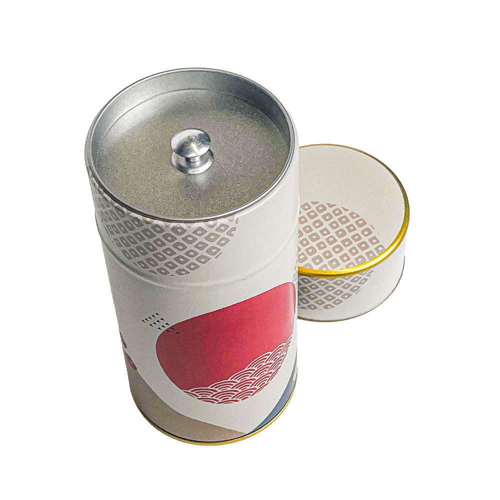 Japanese Metal Tea Caddy - Sun and Waves