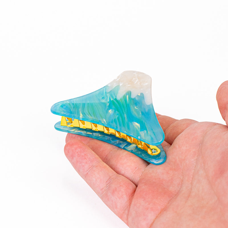 Japanese Mount Fuji Hair Claw Clip – Turquoise
