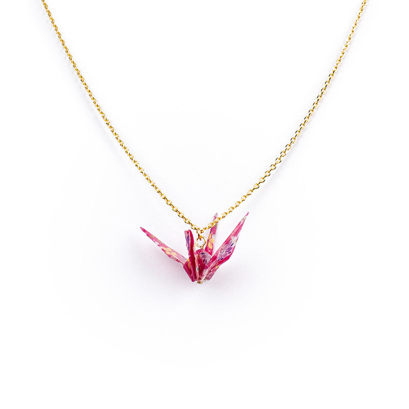 Japanese Necklace - Origami Crane Pendant