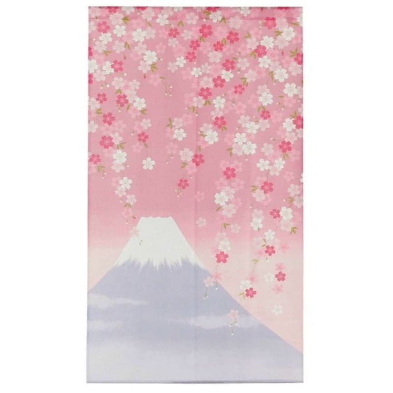 Japanese Noren Curtain - Fuji Sakura 33.5 x 59