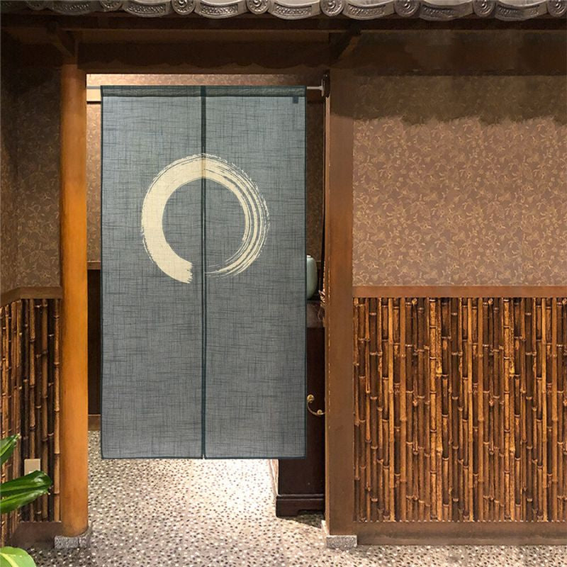 Japanese Noren - Enso Blue 85 x 150 cm (33.5’’ x 59’’)