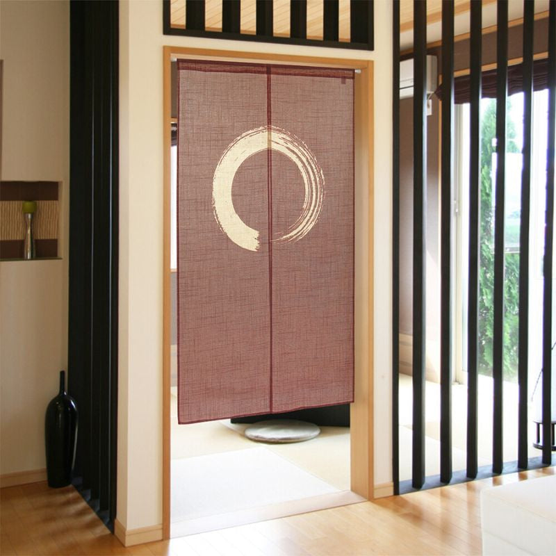 Japanese Noren - Enso Brown 85 x 150 cm (33.5’’ x 59’’)