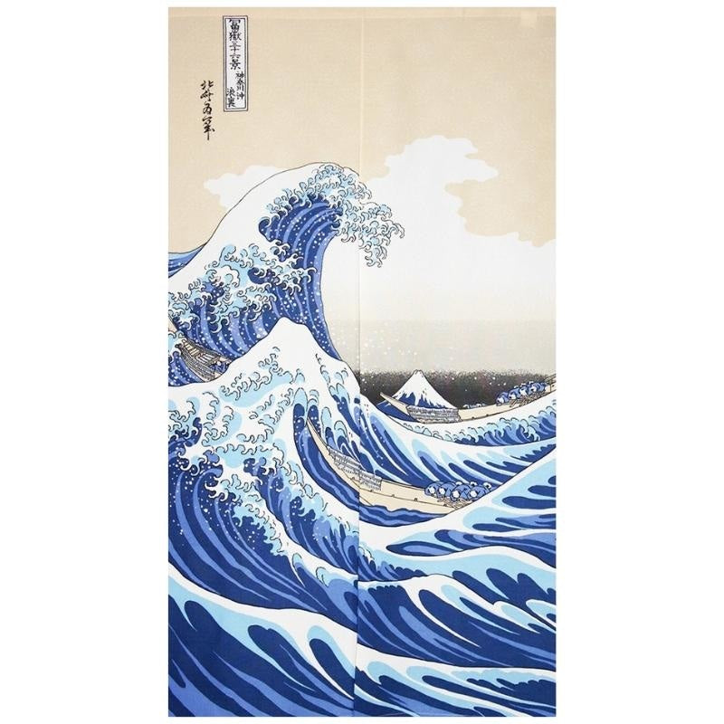 Japanese Noren Great Wave 85 x 150 cm (33.5’’ x 59’’)