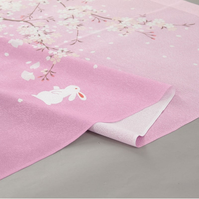 Japanese Noren - Sakura Usagi 85 x 150 cm (33.5’’ x 59’’)
