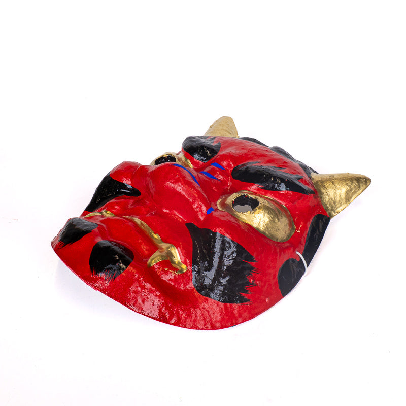 Japanese Papier-Mâché Oni Mask - Red