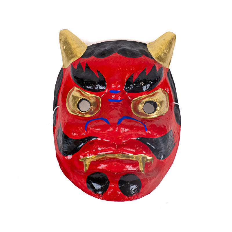 Japanese Papier-Mâché Oni Mask - Red