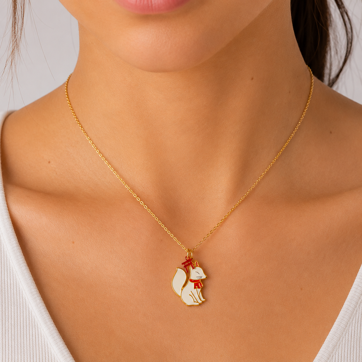 Japanese Pendant Necklace – Guardian Kitsune