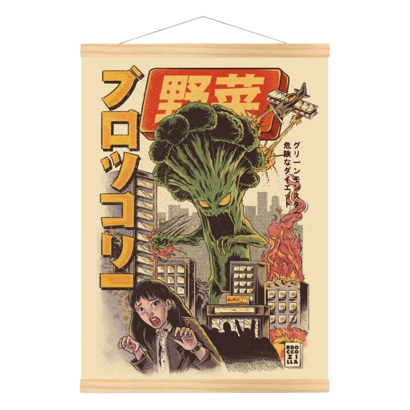 Japanese Poster - Broccozilla A3