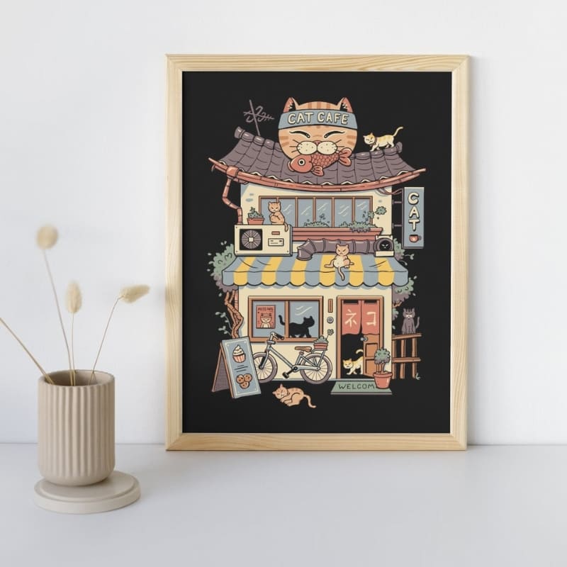Japanese Poster - Neko Café A3