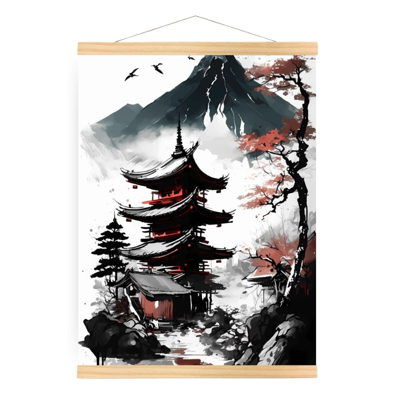 Japanese Poster - Pagoda View A3