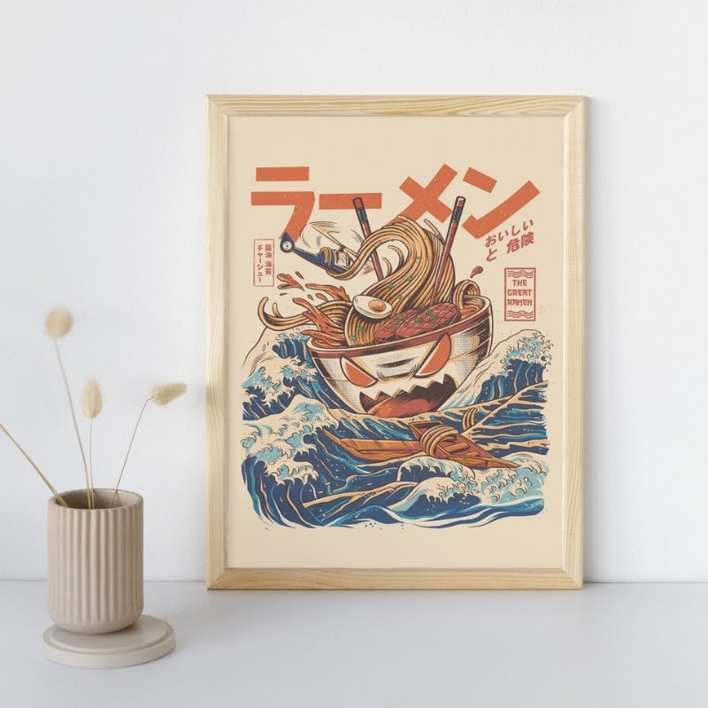 Japanese Poster - The Great Ramen off Kanagawa A3