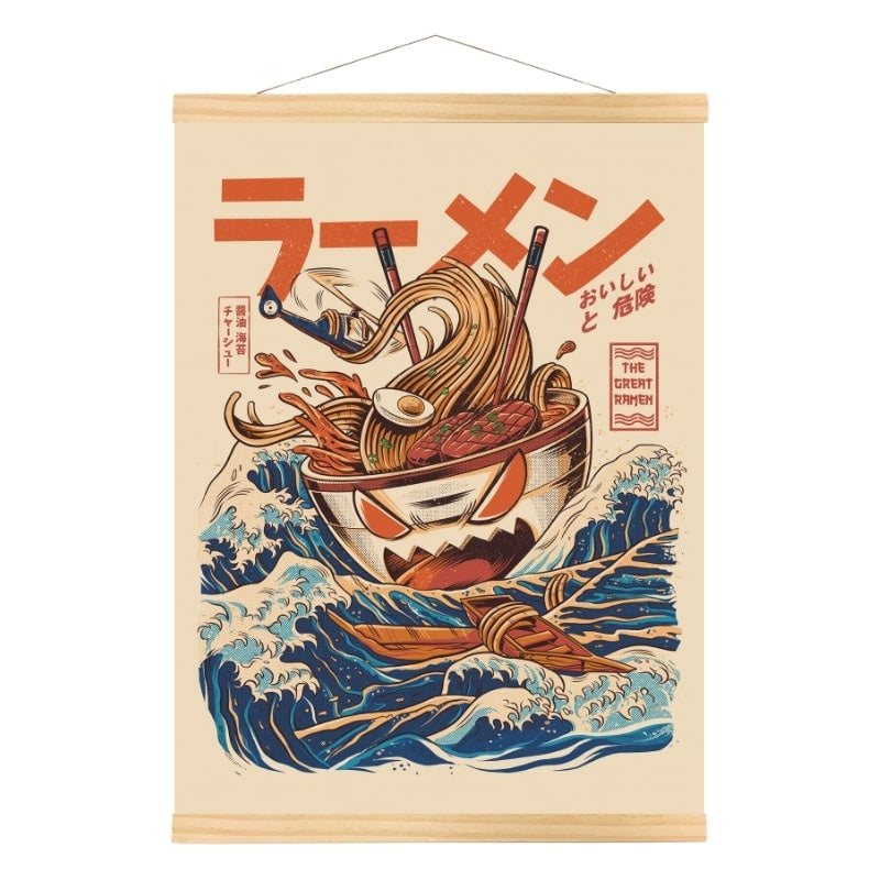 Japanese Poster - The Great Ramen off Kanagawa A3