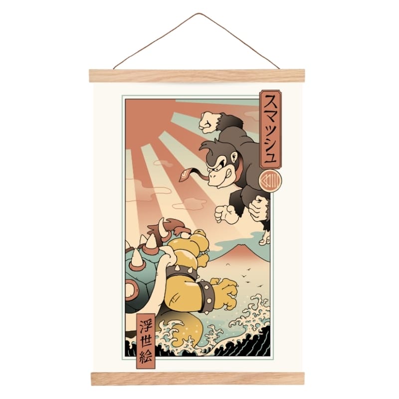 Japanese Poster - Ukiyo-e Kaiju Smash A3