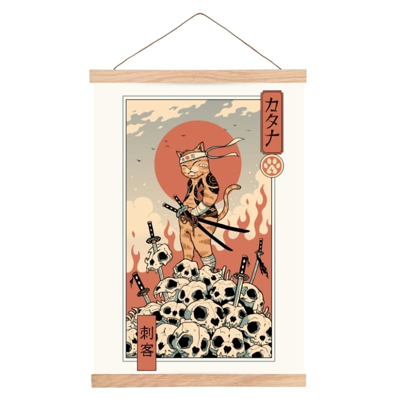 Japanese Poster - Ukiyo-e Neko Assassin A3