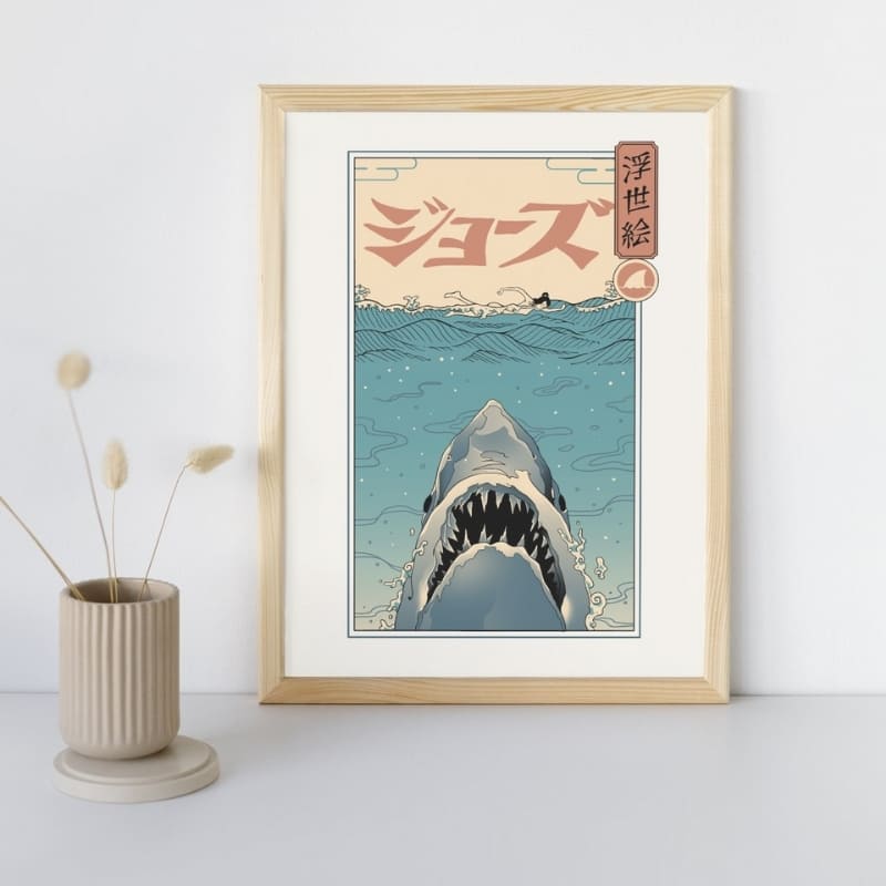 Japanese Poster - Ukiyo-e Shark Attack A3