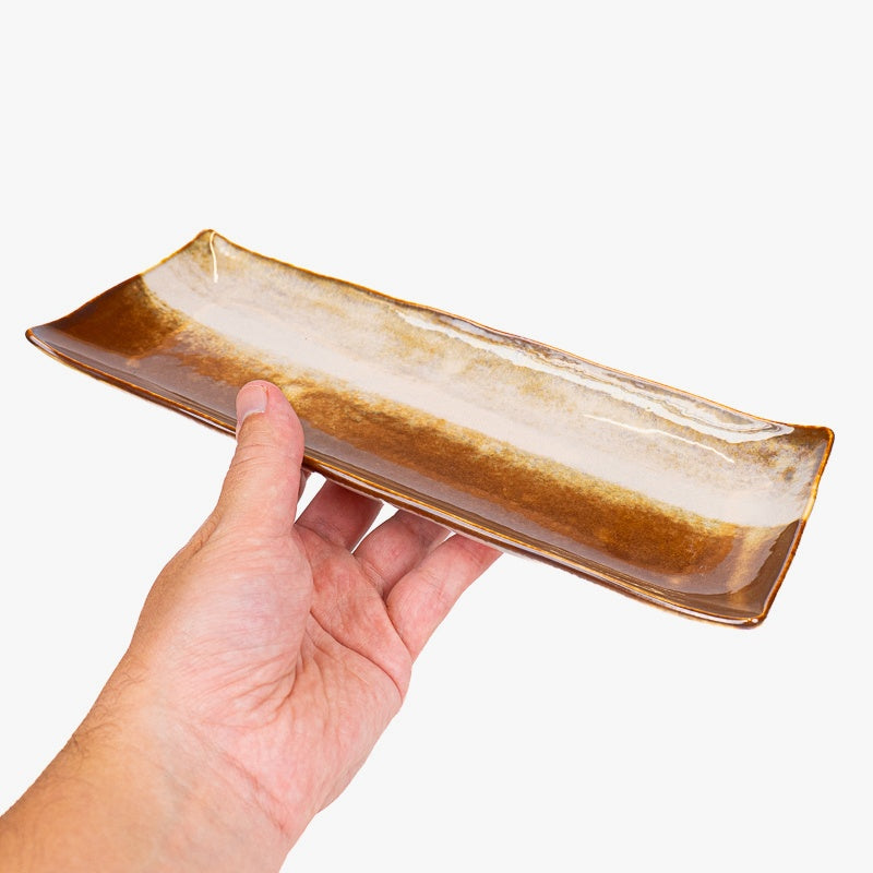 Japanese Rectangular Plate – Brown