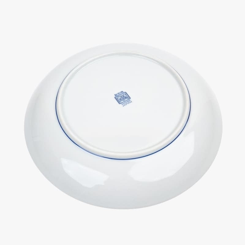Japanese Round Plate – Hokusai Indigo Blue