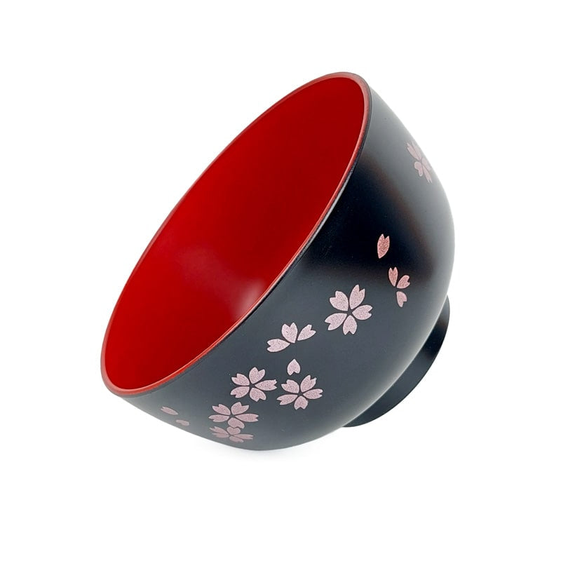 Japanese Soup Bowl - Black Sakura