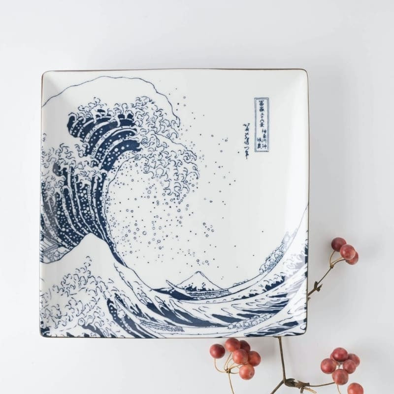 Japanese Square Plate – Hokusai