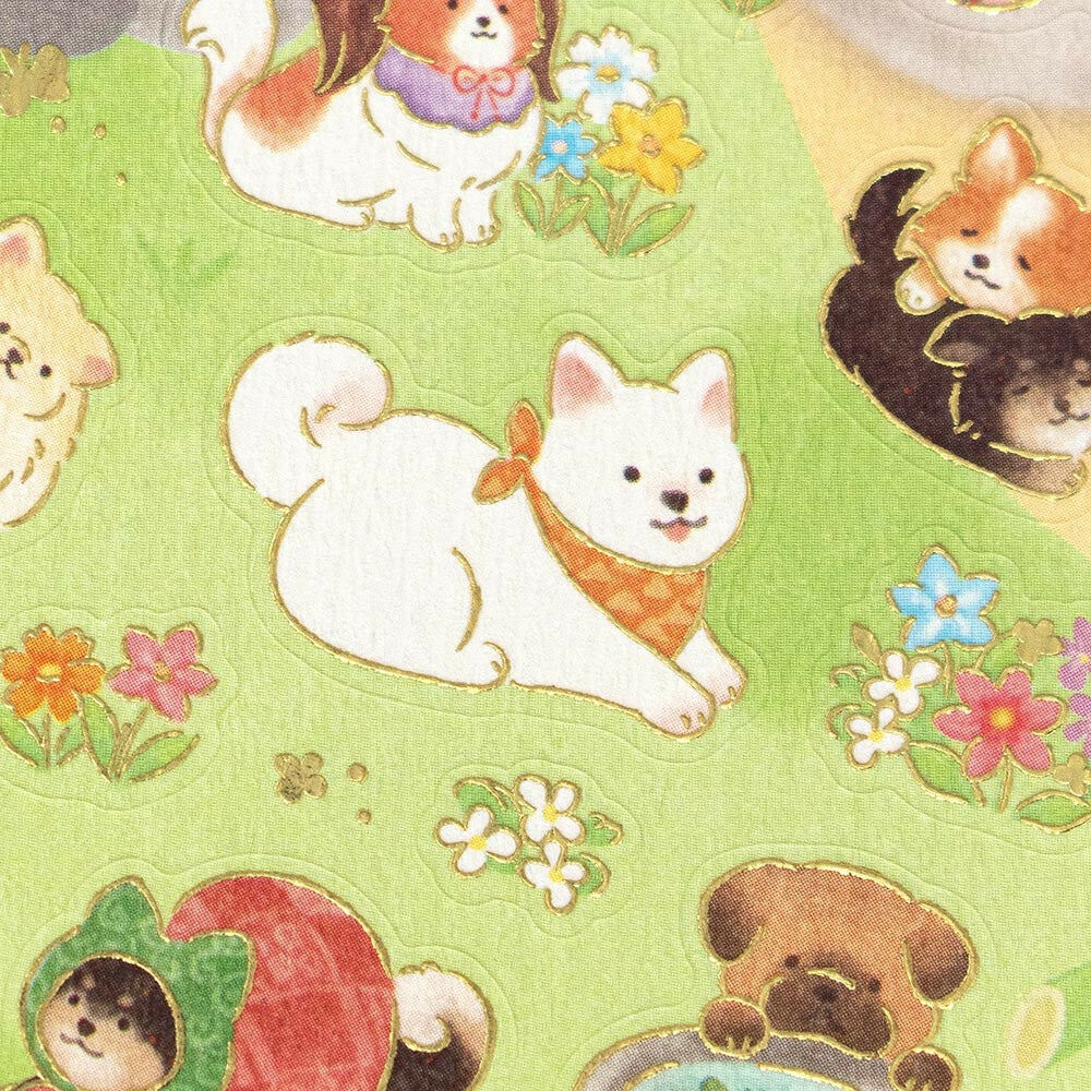 Japanese Stickers - Dogs & Japanese Garden