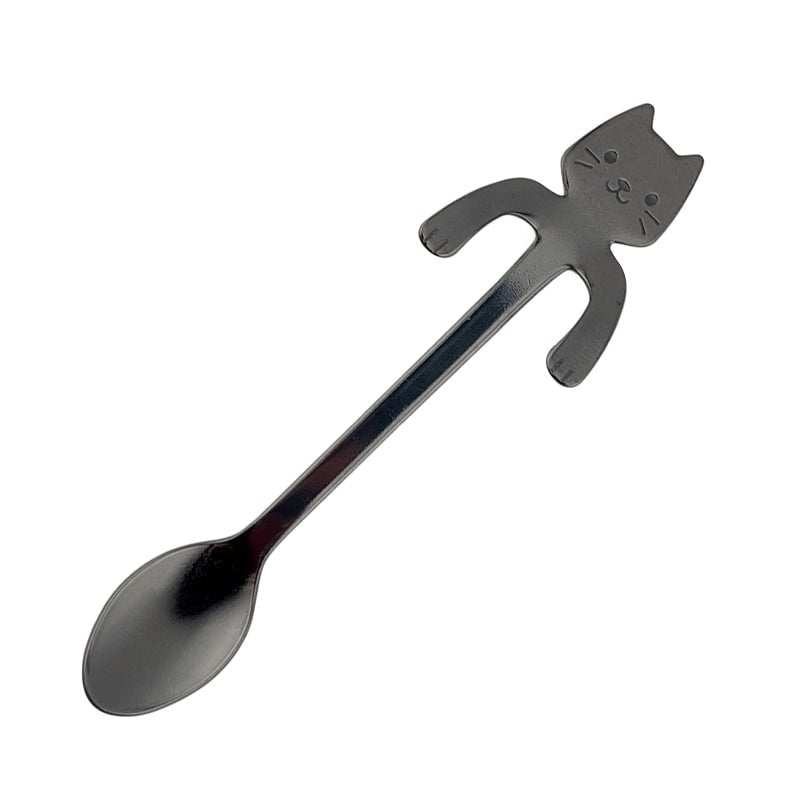 Japanese Tea Spoon - Black Cat
