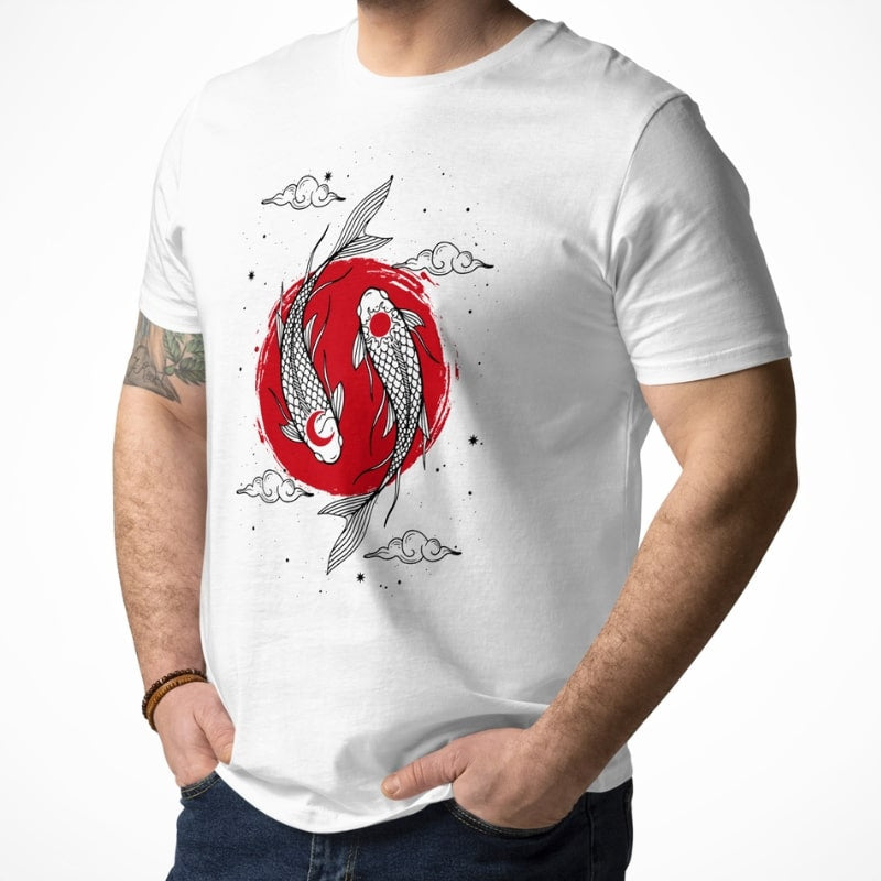 Japanese Tee Shirt - Duo Koi Carp
