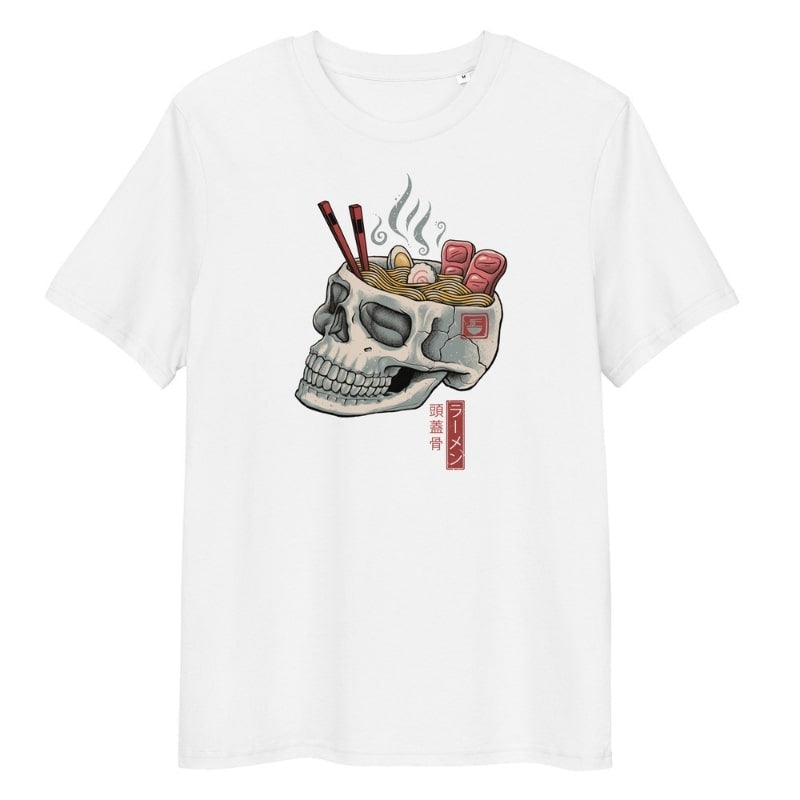 Japanese Tee Shirt - Skull Ramen S / White