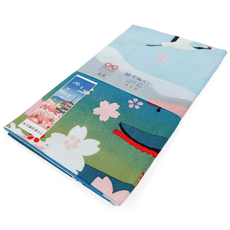 Japanese Tenugui Blossom & Fuji