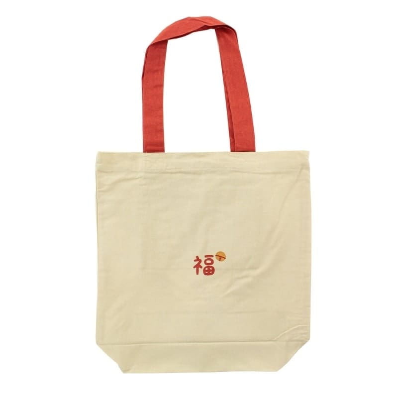 Japanese Tote Bag – Beige Fuku Maneki Neko