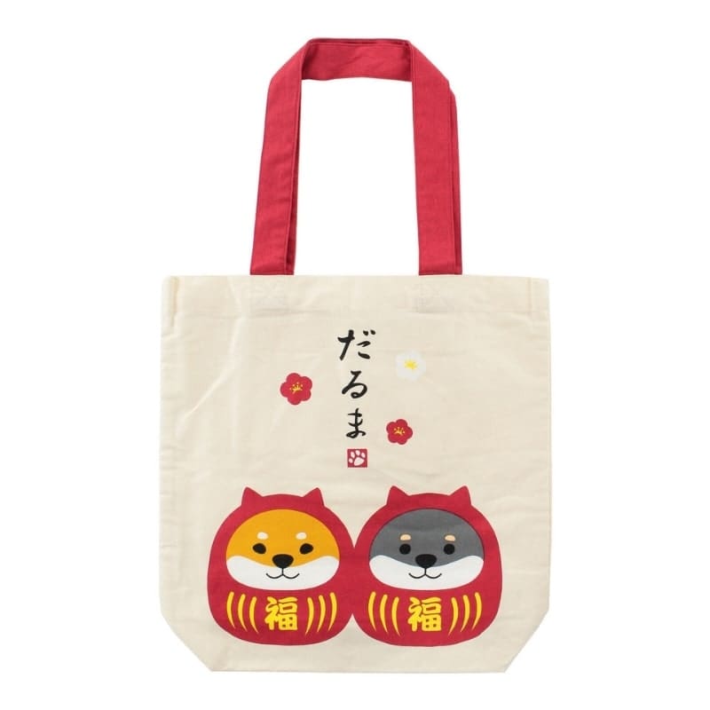 Japanese Tote Bag – Ivory Shiba Daruma