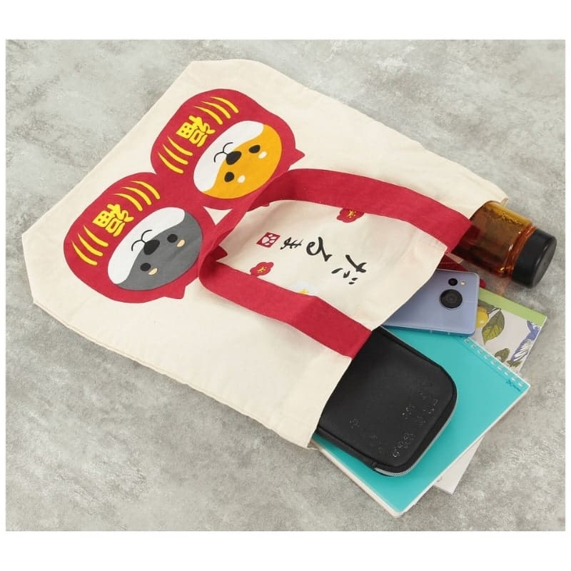 Japanese Tote Bag – Ivory Shiba Daruma