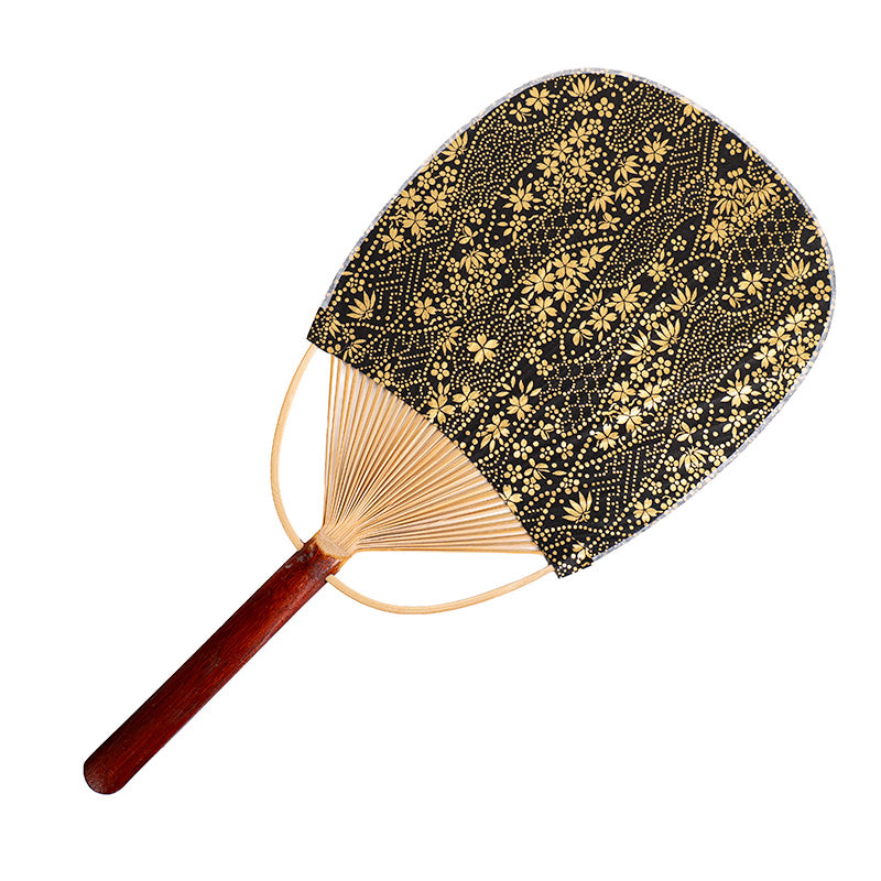 Japanese Uchiwa Fan - Washi Gold