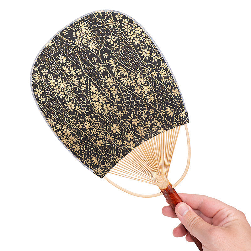 Japanese Uchiwa Fan - Washi Gold