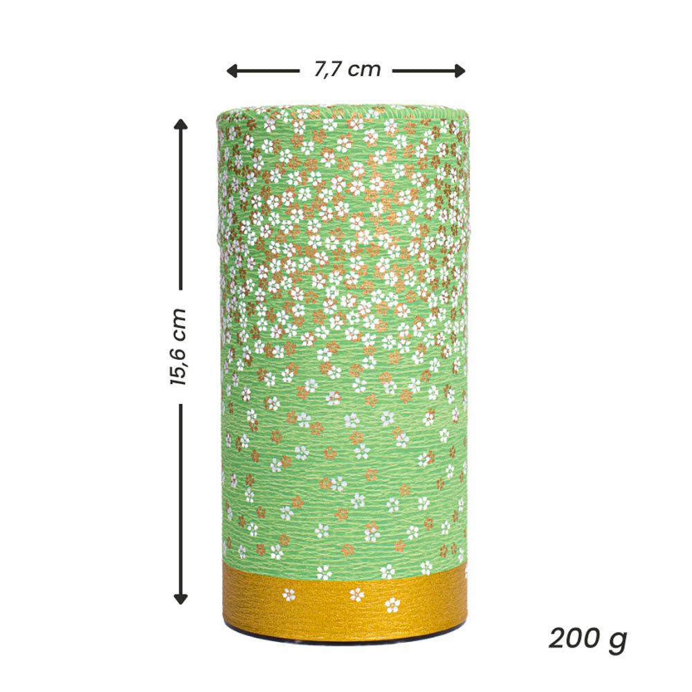 Japanese Washi Tea Caddy - Hanazono Green