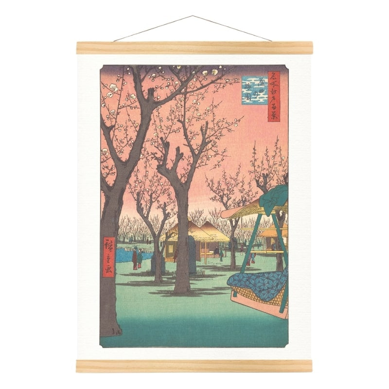 Japanese Woodblock Print - Plum trees in Kamata A3