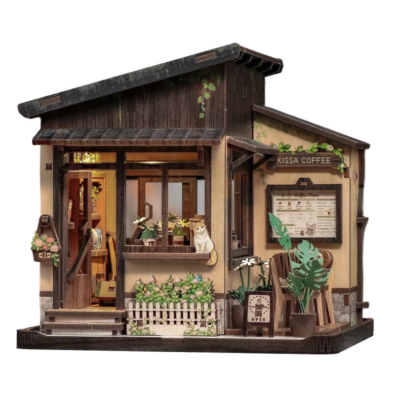 Japanese Wooden Miniature House Kissa Coffee