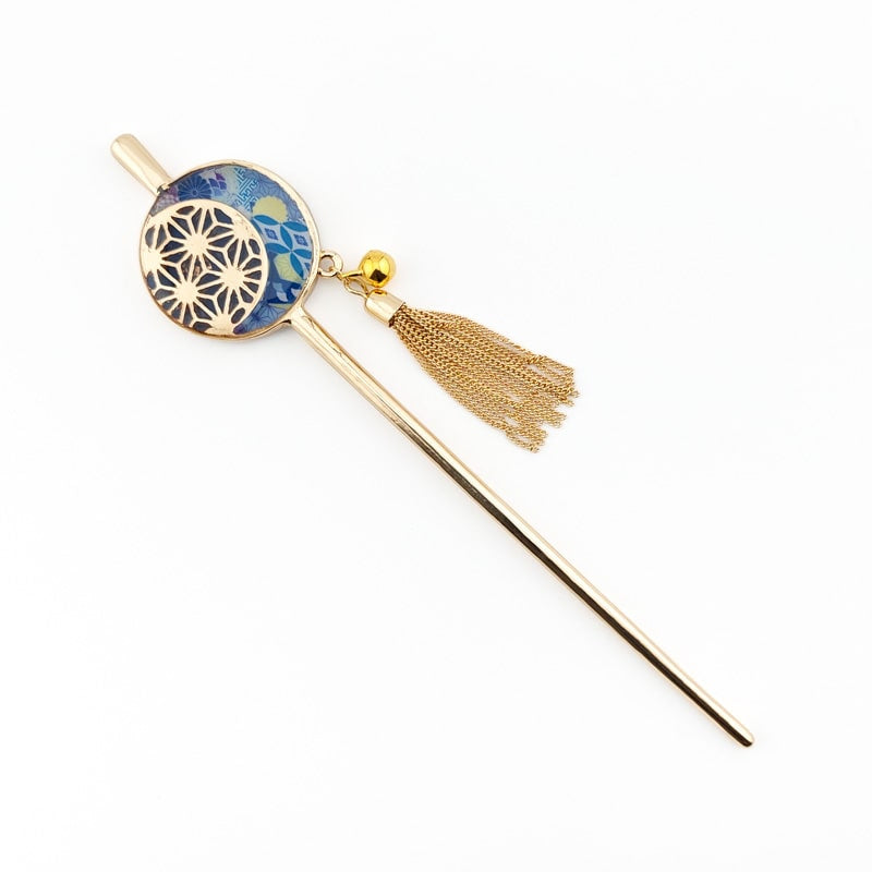 Kanzashi - Blue Asanoha
